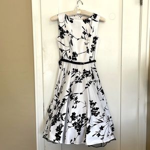 Extra small Grace Karin Black & White Boatneck Sleeveless Vintage Tea Dress
